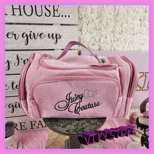 💕 NWT Juicy Couture Pink Velvet Train Case Rhinestones #7189 💕